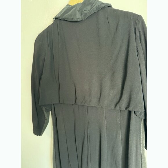Vintage 40s 50s Women’s Black Button Down Dress Jacket XL David Levine Original - Picture 8 of 12